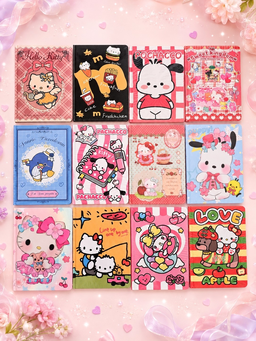 Sanrio Character Notebook Set - Pink Multi